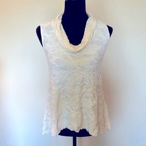 SNO SKINS Elegant White Cowl Neck Women's Top Size S NWOT